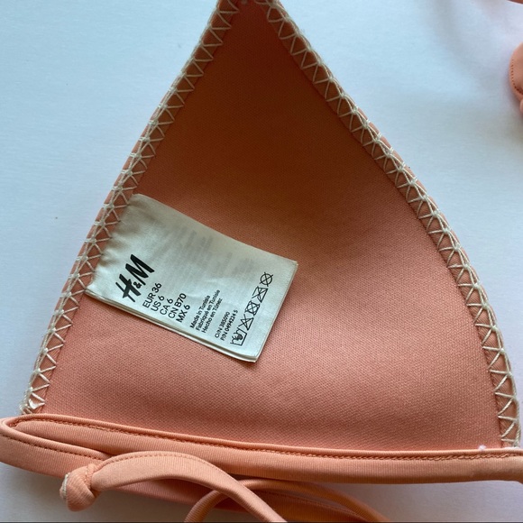 Peach Crochet Trim Push Up Bikini Set - Picture 3 of 4